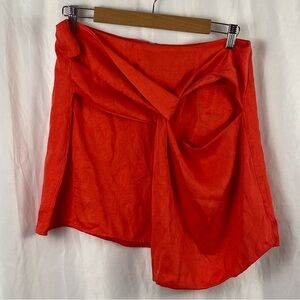 Zara Bright Orange Mini Skirt Size Large